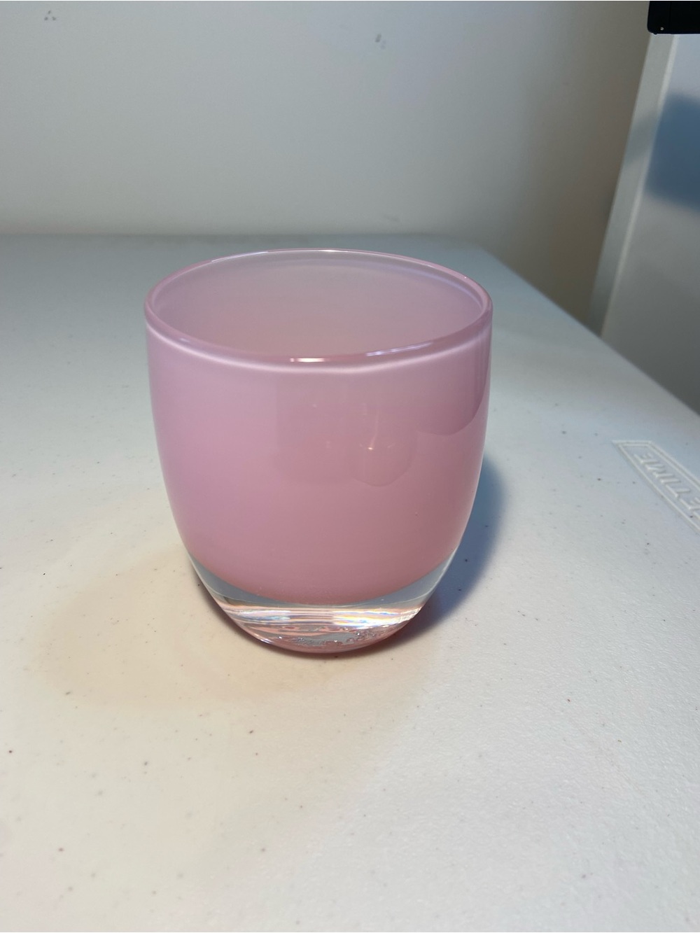 Glassbaby “Goodness Pink  Glass Candle Holder Vintage Pre Triskelion